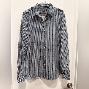 Michael Kors Black and White Striped Shirt